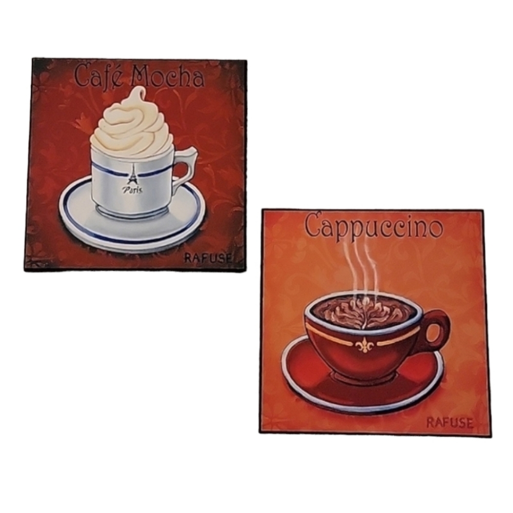 NEW Cafe Mocha & Cappuccino Wood Home Decor